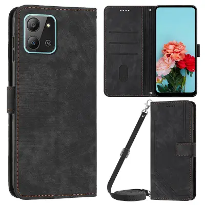 Za Infinix Hot 11 2022 4G preklopna PU usnjena torbica s črtami, natisnjeno stojalo, denarnica, pokrov za telefon