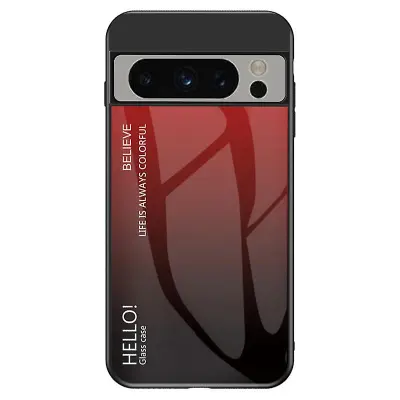 Gradient barvni ovitek za Google Pixel 8 Pro, kaljeno steklo+PC+TPU hibridni ovitek za telefon