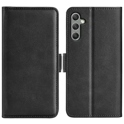 Za Samsung Galaxy A24 4G PU usnjena torbica za telefon s telečjo teksturo proti padcu, stojalo