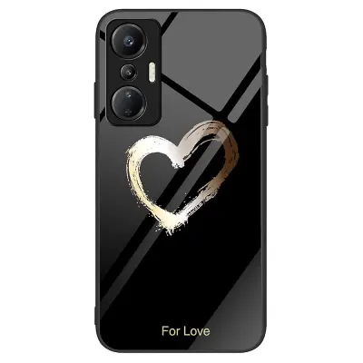 Za Infinix Hot 20S 4G hrbtni pokrovček iz kaljenega stekla PC+TPU etui za telefon s tiskanjem vzorcev