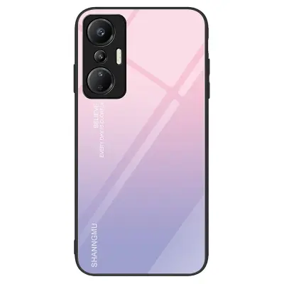 Za Infinix Hot 20S 4G hrbtni pokrovček iz kaljenega stekla PC+TPU etui za telefon s tiskanjem vzorcev
