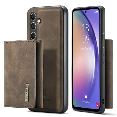 DG.MING M1 Series za Samsung Galaxy A54 5G PU usnje prevlečen PC+TPU ovitek s stojalom, magnetna snemljiva torbica za telefon denarnica