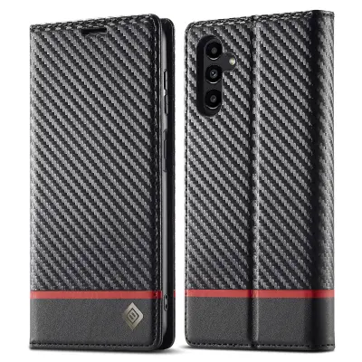 LC.IMEEKE Za Samsung Galaxy A24 4G Denarnica Stojalo za telefon Ovitek iz ogljikovih vlaken Tekstura PU usnje