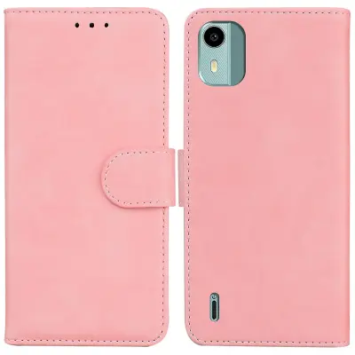 Za Nokia C12 4G/C12 Plus/C12 Pro, enobarvna usnjena torbica, preklopna denarnica, stojalo, pokrov za pametni telefon
