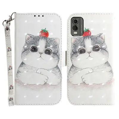 Za Nokia C32 Pattern Design Folio Cover PU usnjena torbica za telefon s stojalom in paščkom
