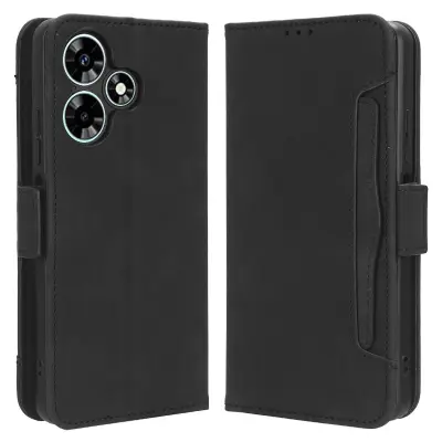 Za Infinix Hot 30 Play preklopno stojalo, usnjena torbica za telefon z več režami za kartice, pokrov denarnice