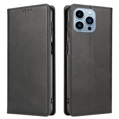 Za iPhone 14 Pro Max Dustproof Phone Cover Denarnica, magnetno usnjeno stojalo, etui za telefon s telečjo teksturo