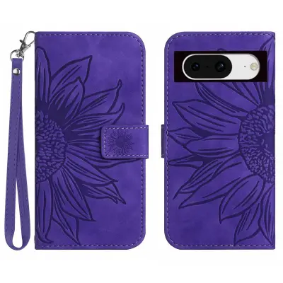 Etui za telefon denarnica z natisom za Google Pixel 8, usnjen ovitek za stojalo, odporen proti padcem, s trakom za roko