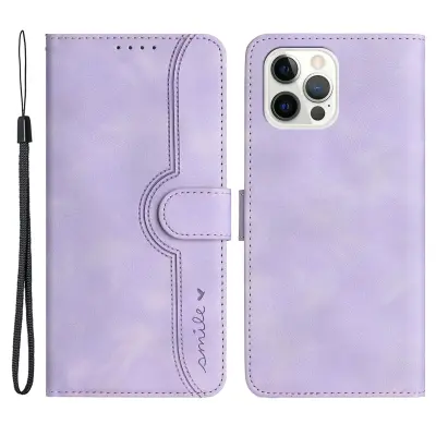 YX003 Za iPhone 14 Pro vtisnjen vzorec nasmeha PU usnjena prevleka, stojalo za denarnico, etui za mobilni telefon