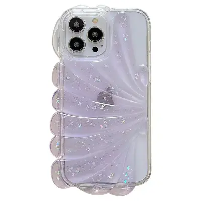 Za iPhone 14 Pro Max Sparkly Star epoksidna torbica za telefon, mehka TPU, srčkan 3D morski ovitek proti zdrsu