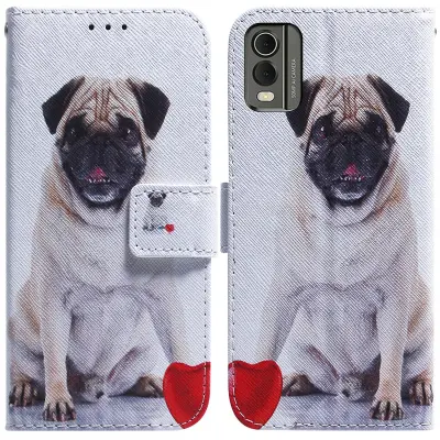 Za Nokia C32 PU usnjena torbica za telefon s stojalom in vzorcem, ovitek za denarnico s trakom
