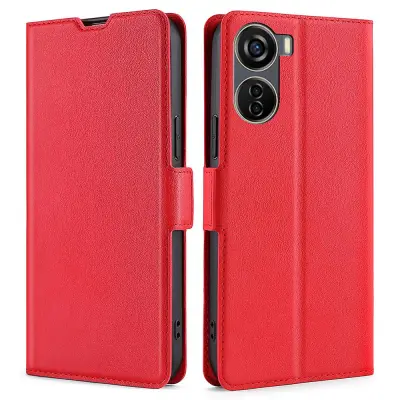 Super tanek ovitek za telefon z režo za kartice za ZTE Axon 40 Lite, stojalo PU usnjena torbica za mobilni telefon, odporna na udarce