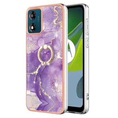 YB IMD Series-10 za Motorola Moto E13 4G mehka TPU torbica za telefon IMD marmorni zadnji pokrov s stojalom