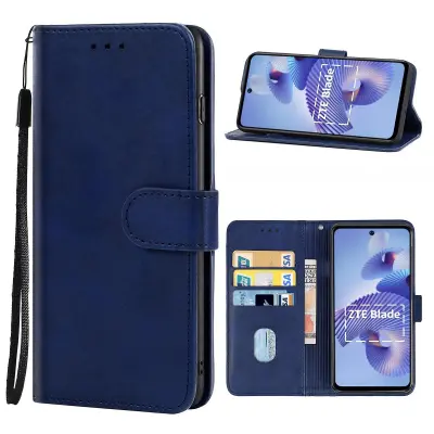 Ovitek za telefon z denarnico iz PU usnja za ZTE Blade V40s 4G, etui s stojalom za telefon s telečjo teksturo