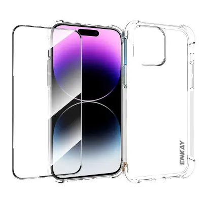 10 kosov za iPhone 14 Pro Max brez vodnega žiga, prozoren pokrov za telefon, zaščita kotov, 1,5 mm TPU zaščitna torbica