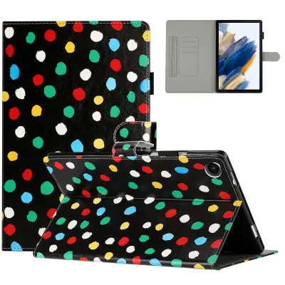 Za Samsung Galaxy Tab A8 10.5 (2021) X200/X205 Dots Pattern etui s stojalom iz PU usnja, nosilec za kartice, ovitek za tablični računalnik