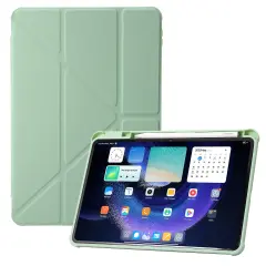 Za Xiaomi Pad 6/Pad 6 Pro Origami tri-zložljiva torbica za tablični računalnik, PU usnje, prozoren akrilni TPU ovitek z režo za pero