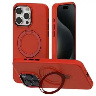 MERCURY ZA MAGSAFE STOJALO SILIKONSKI OVITEK ZA IPHONE 15 PRO MAX 6.7 RDEČ