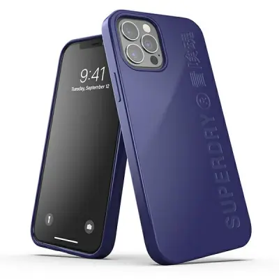 SUPERDRY OVITEK ZA IPHONE 12/12 PRO MORNO MODER OVITEK ZA TELEFON