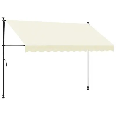 Zložljiva tenda - Senčniki krem 300x150 cm tkanina in jeklo