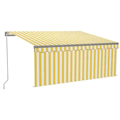 Ročno zložljiva tenda - Senčniki s senčilom LED 3x2,5 m rumena in bela