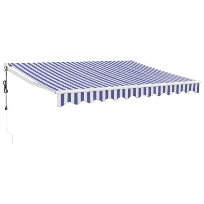 Avtomatsko zložljiva tenda - Senčniki modra in bela 3,5x2,5 m