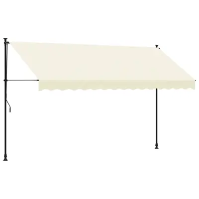 Zložljiva tenda - Senčniki krem 350x150 cm tkanina in jeklo