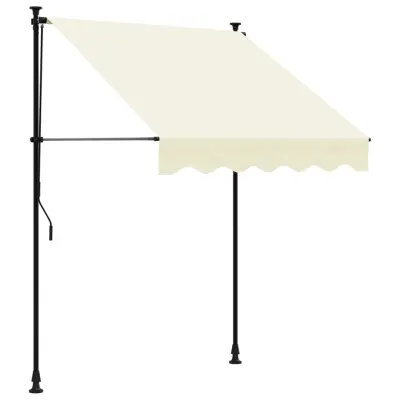 Zložljiva tenda - Senčniki krem 150x150 cm tkanina in jeklo