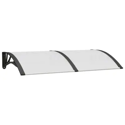 Nadstrešek - Senčniki za vrata črn in prozoren 150x75 cm polikarbonat