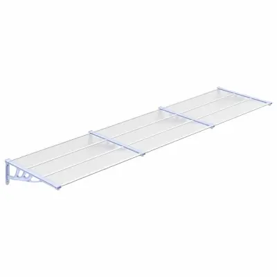 Nadstrešek - Senčniki za vrata siv in prozoren 358,5x90 cm polikarbonat