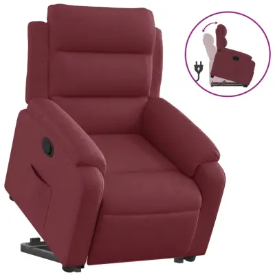 Naslanjač - Relax naslanjač s funkcijo vstajanja vinsko rdeče blago