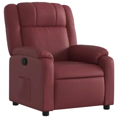 Naslanjač - Relax naslanjač vinsko rdeče umetno usnje