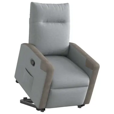 Naslanjač - Relax naslanjač s funkcijo vstajanja svetlo sivo blago