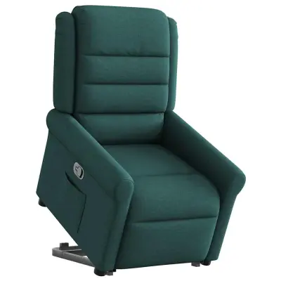 Naslanjač - Relax naslanjač s funkcijo vstajanja temno zeleno blago