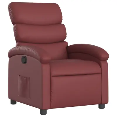 Naslanjač - Relax naslanjač vinsko rdeče umetno usnje