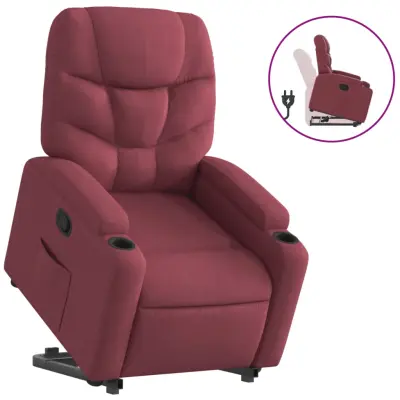 Naslanjač - Relax naslanjač s funkcijo vstajanja vinsko rdeče blago