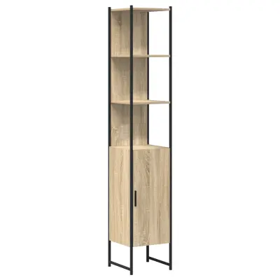 vidaXL Kopalniški Kabinet Sonoma Oreh 33x33x185,5 cm Inženirski Les