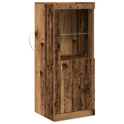 vidaXL Stranski odbor z LED lučmi Staro les 41x37x100 cm