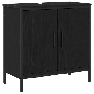 vidaXL Kabinet za umivalnik Črni hrast 60x30x60 cm Inženirski les
