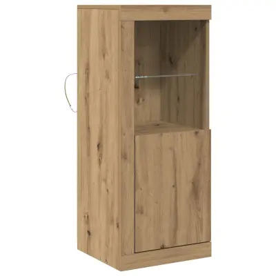 vidaXL Stranski odbor z LED lučmi Artisan Oak 41x37x100 cm