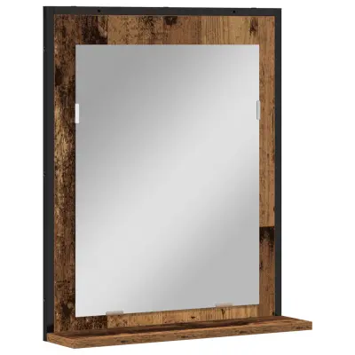vidaXL Ogledalo za kopalnico Star les 50x12x60 cm Izdelano iz lesa