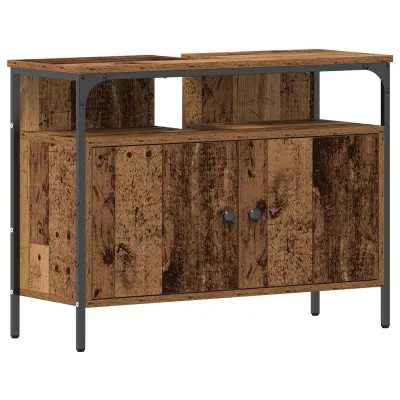 vidaXL Omara za umivalnik Kopalnica Stara les 80x30x60 cm Umetni les