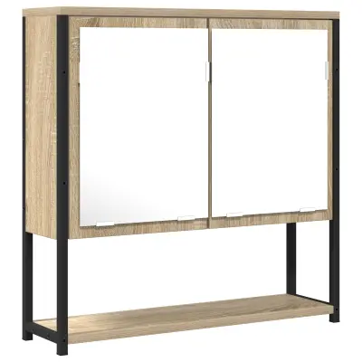 vidaXL Opečnjak za kopalnico iz sonomskega hrasta 60x16x60 cm, iz inženirskega lesa