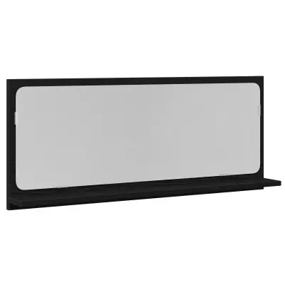 vidaXL Kopalniško ogledalo Črna Oreh 90x10,5x37 cm, iz naravnega lesa
