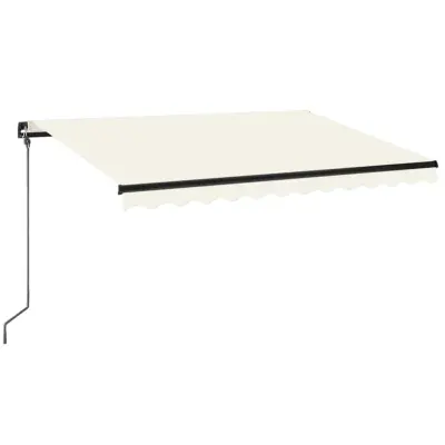 Ročno zložljiva tenda - Senčniki z LED lučmi 350x250 cm krem