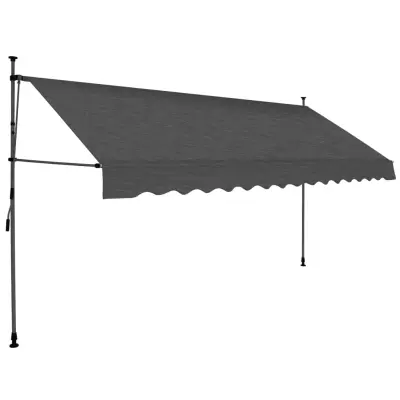 Ročno zložljiva tenda - Senčniki z LED lučkami 350 cm antracitna