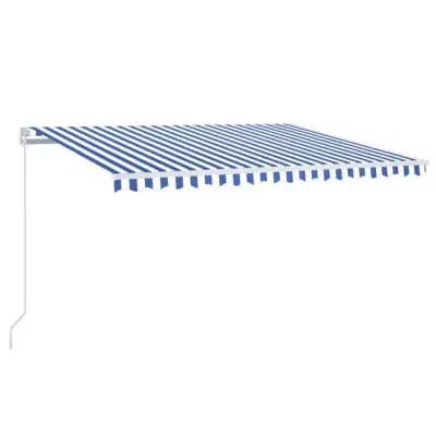 Ročno zložljiva tenda - Senčniki 400x350 cm modra in bela
