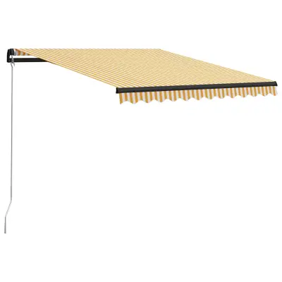 Ročno zložljiva tenda - Senčniki LED 300x250 cm rumena in bela