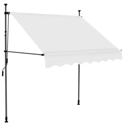 Ročno zložljiva tenda - Senčniki z LED lučkami 200 cm krem