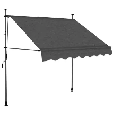 Ročno zložljiva tenda - Senčniki z LED lučkami 150 cm antracitna
